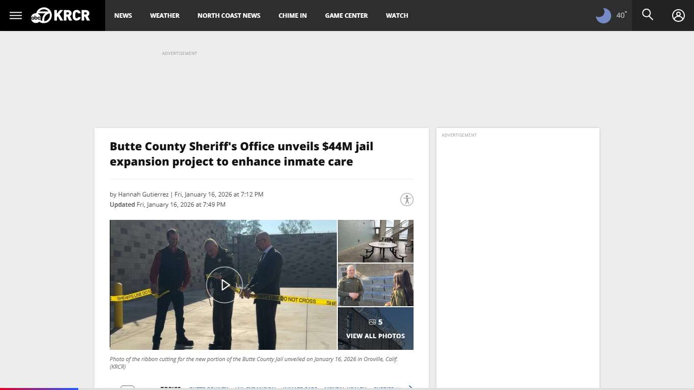 Butte County Sheriff's Office unveils $44M jail expansion project to enhance inmate care